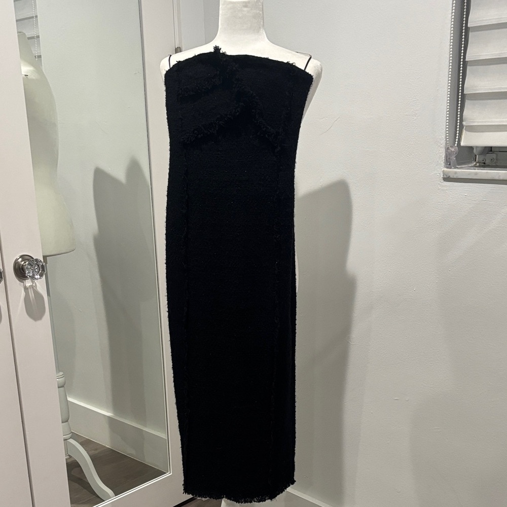 Zara XS Black Strapless Dress Brand New